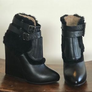 Proenza Schouler  Bentel shearling wedge boot 40.5